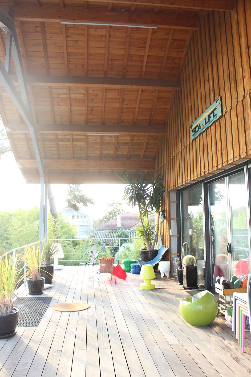 Une villa sur pilotis sur le Bassin d’Arcachon, la terrasse couverte