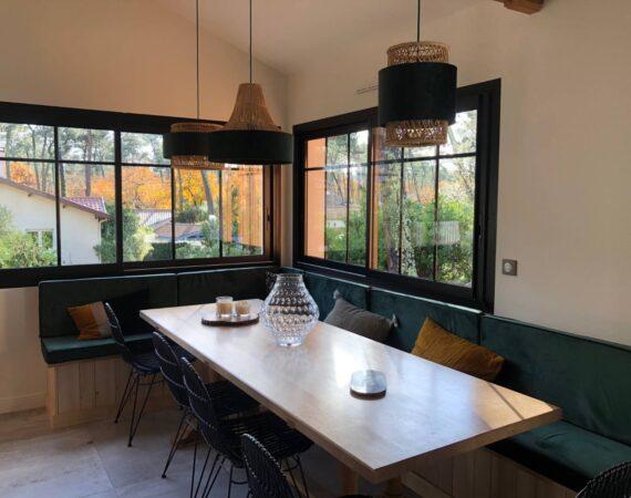 Extension, rénovation de façades d’une villa sur le Bassin par l’atelier KRIEGER architecte et maître d’oeuvre..