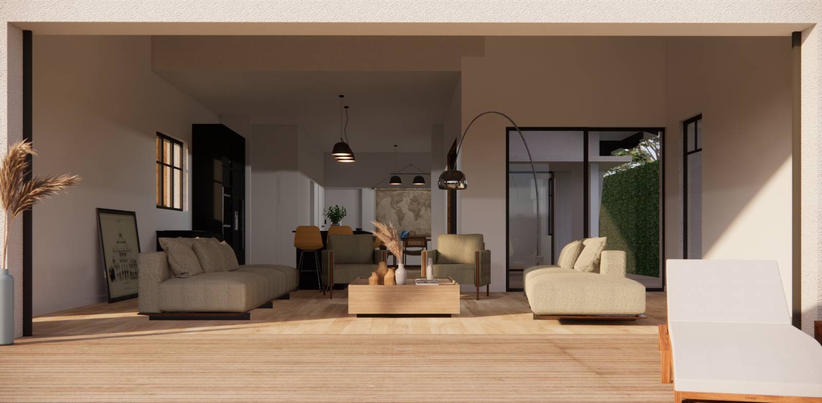 surélévation en ossature bois sur le Bassin d’Arcachon l’atelier KRIEGER architecte et maître d’oeuvre. salon